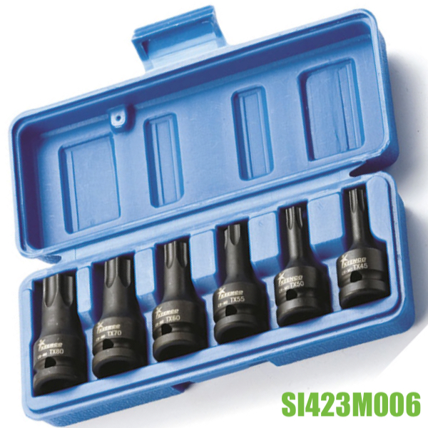 Bộ tuýp đầu sao SI423M006, 6 chi tiết, từ T40-T70, đầu vuông 1/2 inch