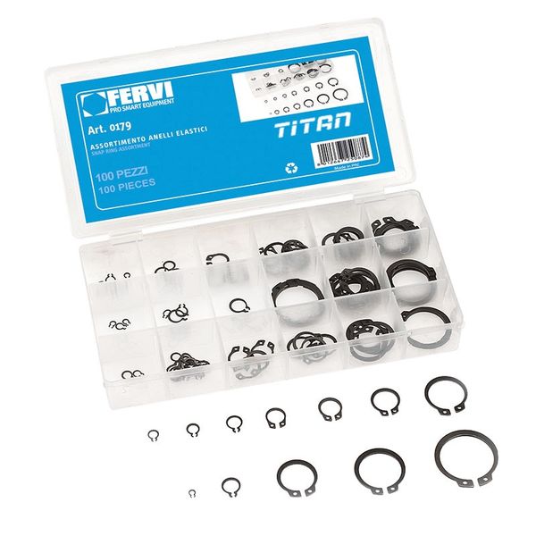 Bộ vòng phe FERVI 0179 gồm 100 chi tiết, đường kính 6-32mm