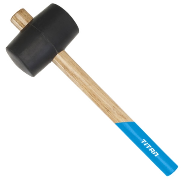 Búa cao su FERVI 0148/500, cán bằng gỗ, đầu búa phi 65mm