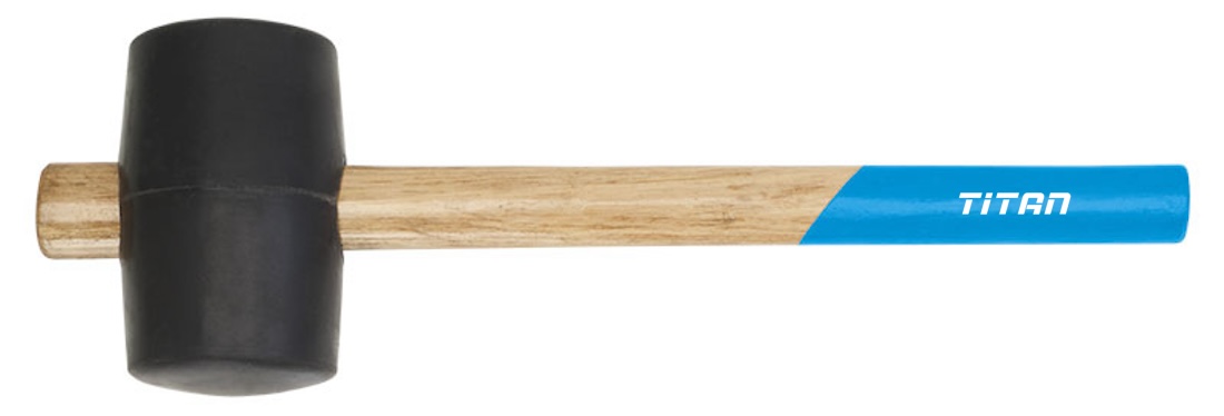 Búa cao su hình tang trống có cán bằng gỗ