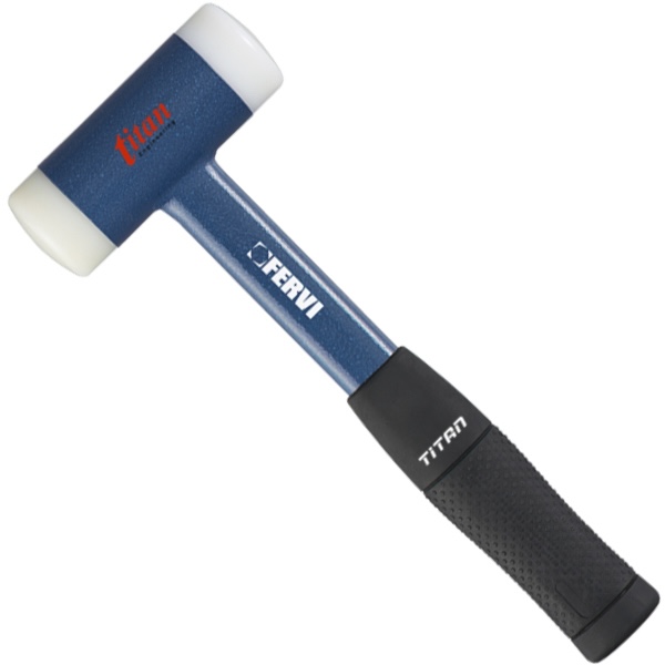 Búa nhựa 2 đầu FERVI 0839, cán sắt bọc cao su