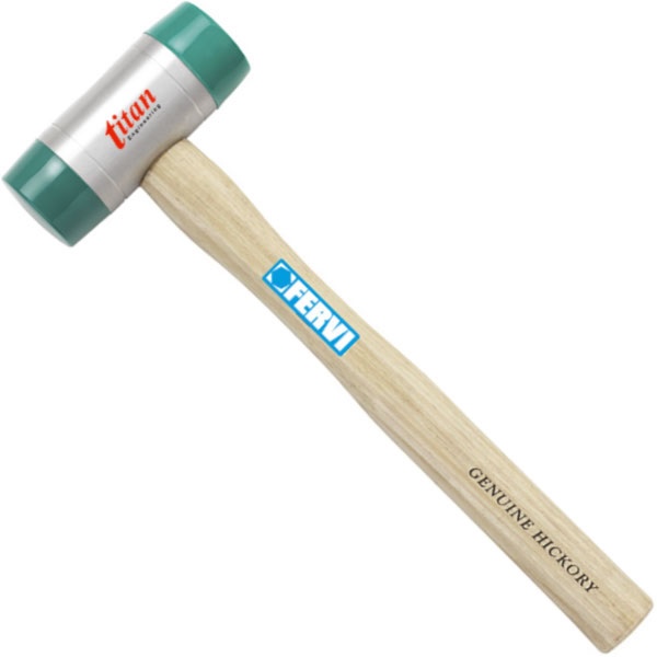 Búa nhôm đầu nhựa FERVI 0808, cán bằng gỗ hồ đào