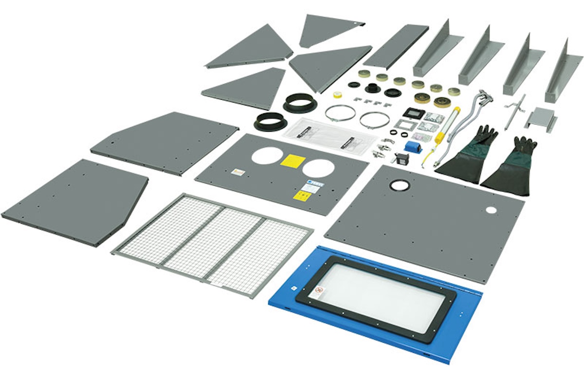 Bảng phanh thây các chi tiêt cấu thành máy phun cát FERVI 0575S