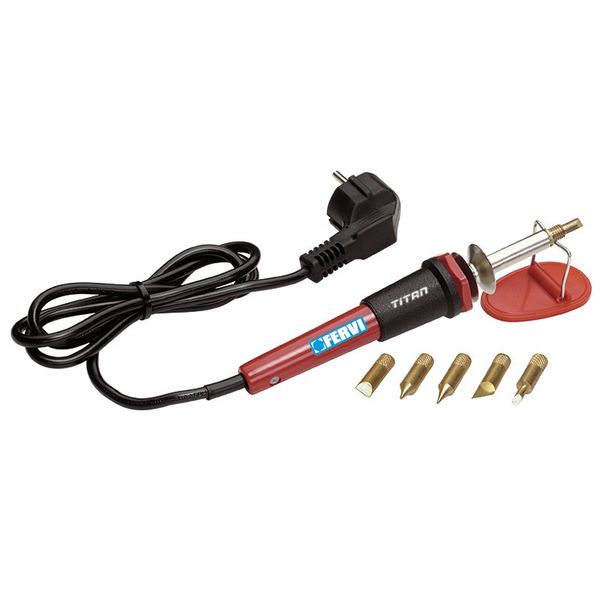 Bút chạm khắc gỗ FERVI 0793, bằng nhiệt gồm 6 ngòi khắc