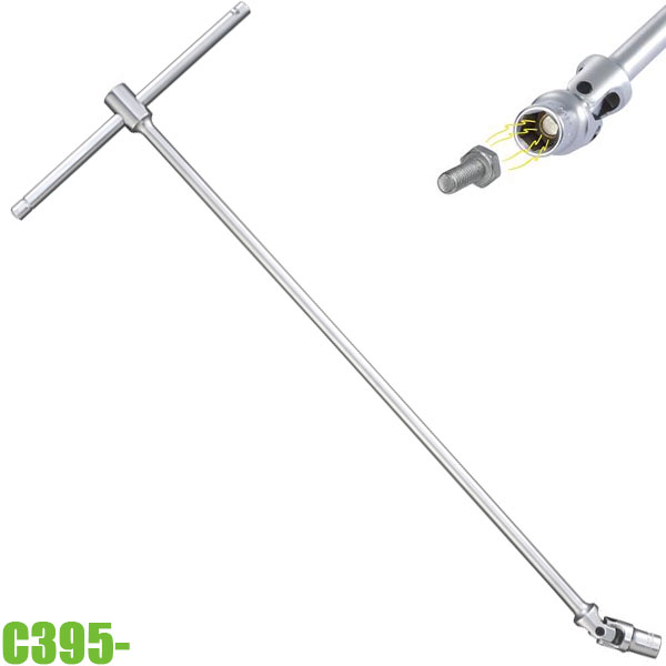 Tay vặn đầu tuýp lắc léo C395-, có nam châm, size 6-19mm. Cr-V