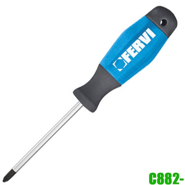 Tua vít 4 cạnh FERVI C882, tay cầm bọc nhựa 2 thành phần