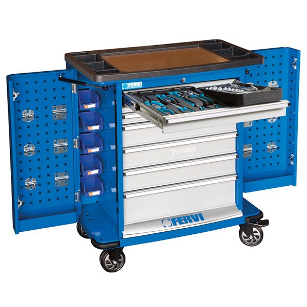 Tủ đựng đồ nghề FERVI C980/CC01, 72 chi tiết, 7 ngăn, Italia