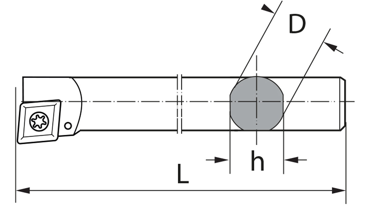 Cán dao tiện kiểu tròn Fervi SCLC góc 95 độ, Fervi