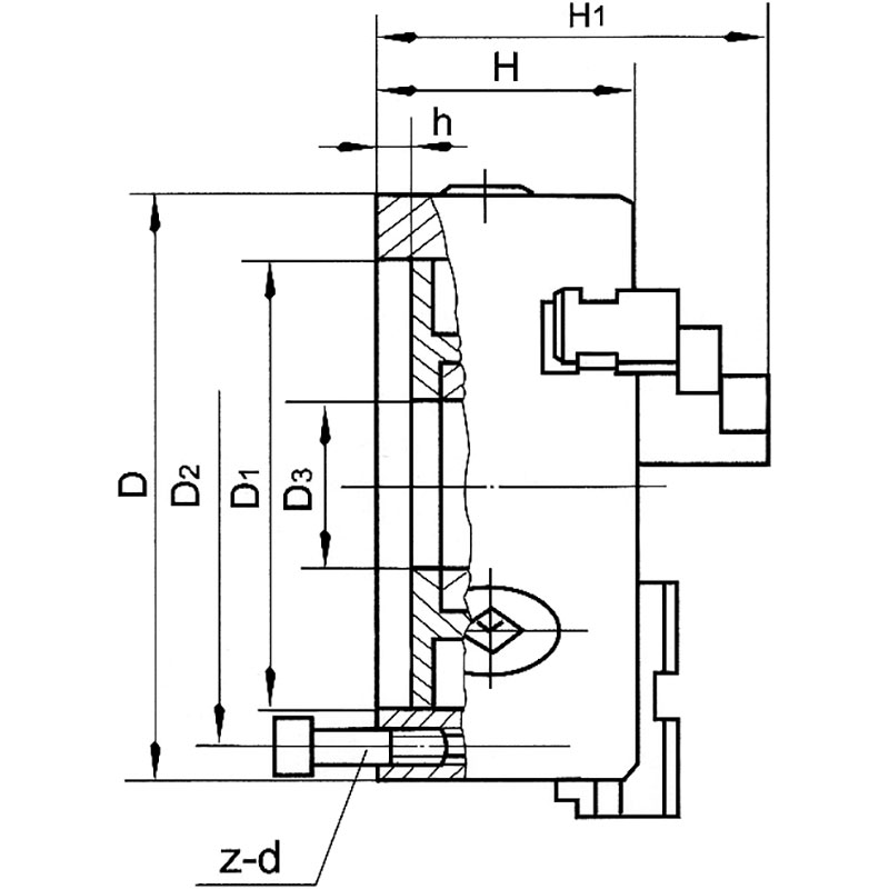 PRECISION SELF-CENTERING 4+4 JAWS CHUCK CAMLOCK thumbnail 3