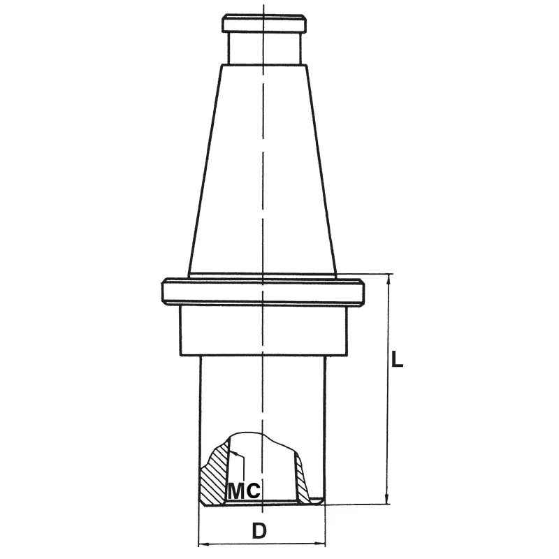 FERVI 2-B Morse taper adapters with thread, DIN 2080 shank thumbnail 2
