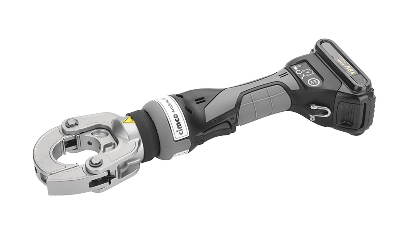 Kìm ép cos chạy pin CIMPRESS 300, đầu ép xoay 180 độ, tháo rời được