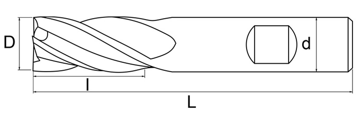 Bản vẽ kỹ thuật F006 Dao phay ngón ø3-20mm