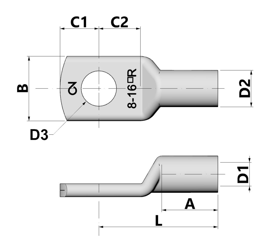 Đầu cáp ống Cu, dạng vòng, 2.5 mm², M5 thumbnail 2