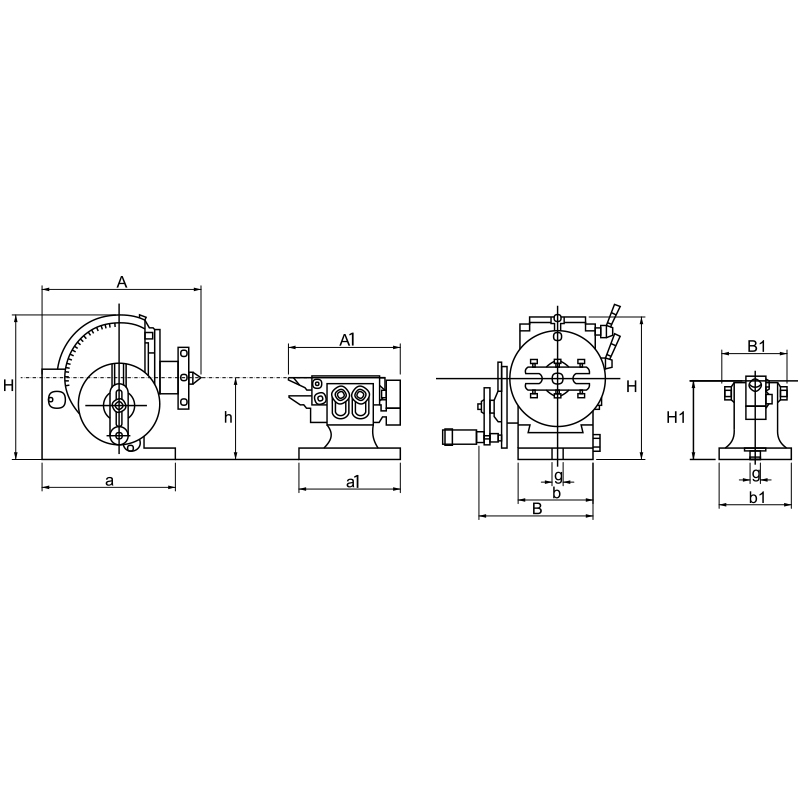 SEMI UNIVERSAL DIVIDING HEAD WITH TAILSTOCK AND DIVIDING PLATES thumbnail 2