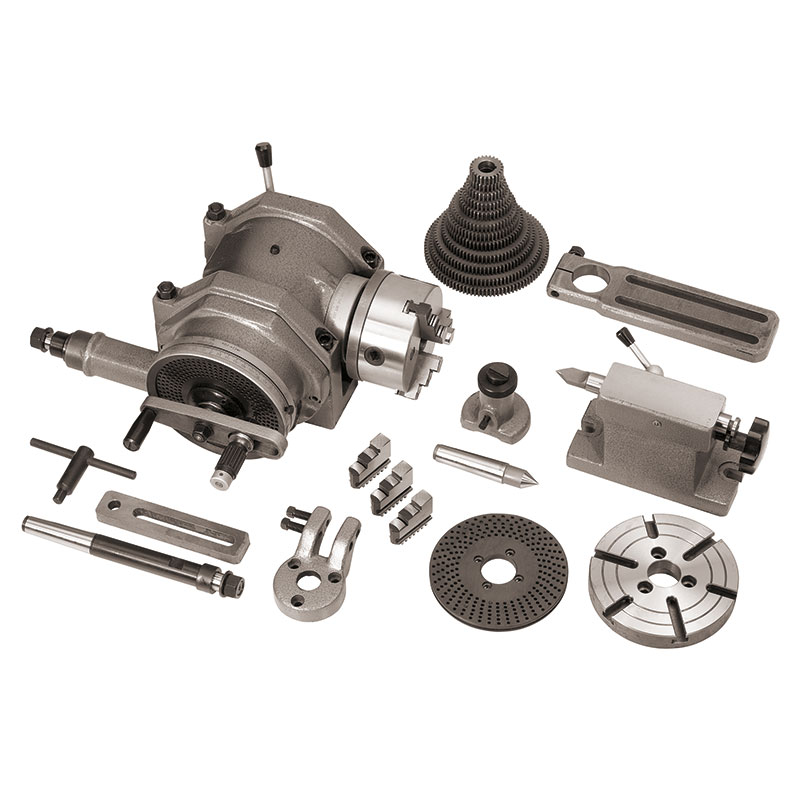 UNIVERSAL DIVIDING HEAD WITH TAILSTOCK, CHUCK AND DIVIDING PLATES