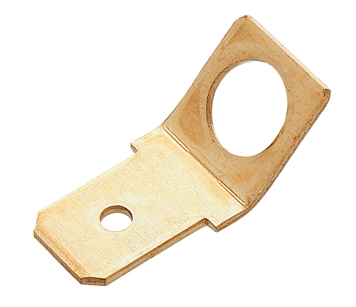 Đầu nối hình xẻng, không cách điện, góc 1 x 45°, M 5