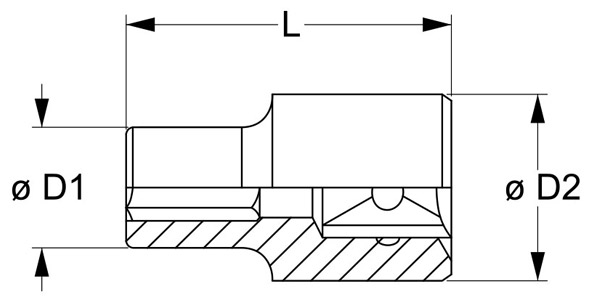 Đầu tuýp 6 cạnh FERVI BN4E4Nx có đầu vuông 3/8 inch