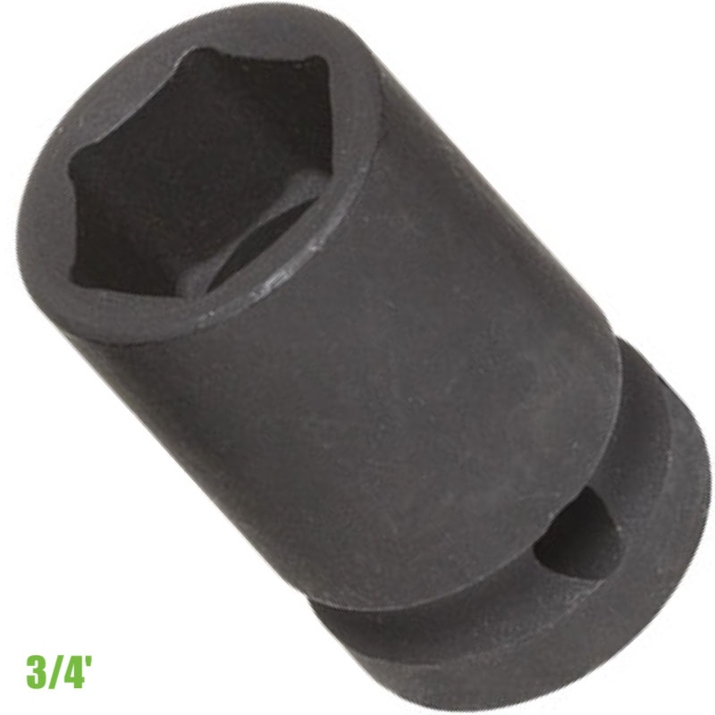 Đầu tuýp đen 18-50mm BI4E2L, 6 cạnh, 3/4″, loại dài Fervi