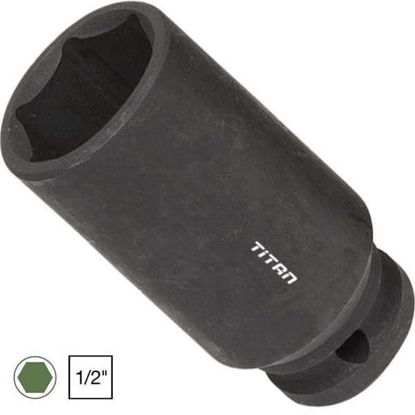 Đầu tuýp đen FERVI BI4E3Lx, 6 cạnh, đầu vuông 1/2", loại dài