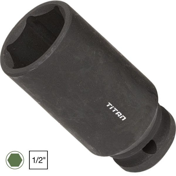 Đầu tuýp đen FERVI BI4E3Lx, 6 cạnh, đầu vuông 1/2", loại dài