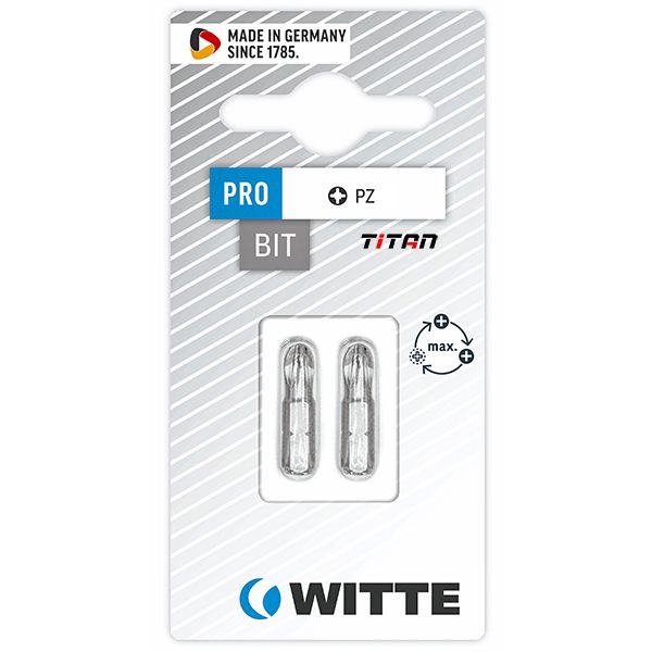 Vỉ 2 mũi văn vít hoa thị PZ WITTE 2671, dài 25mm, chuôi lục lăng