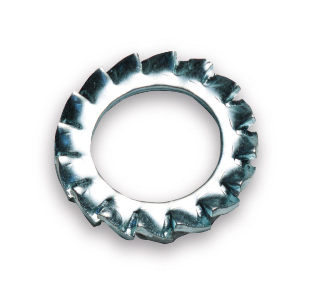 Đệm khóa răng cưa, răng ngoài, thép, mạ kẽm, M6