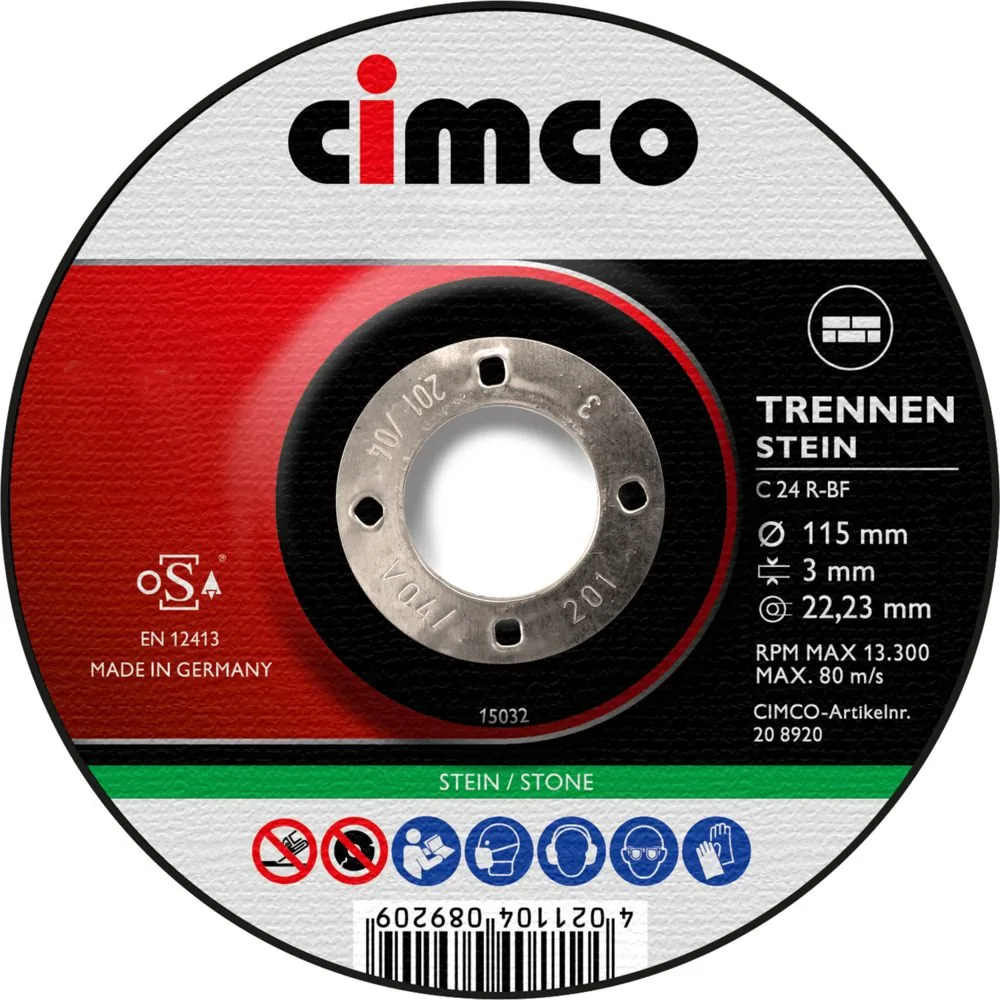 Đĩa cắt corundum CIMCO cho đá, Ø115 đến Ø230 mm