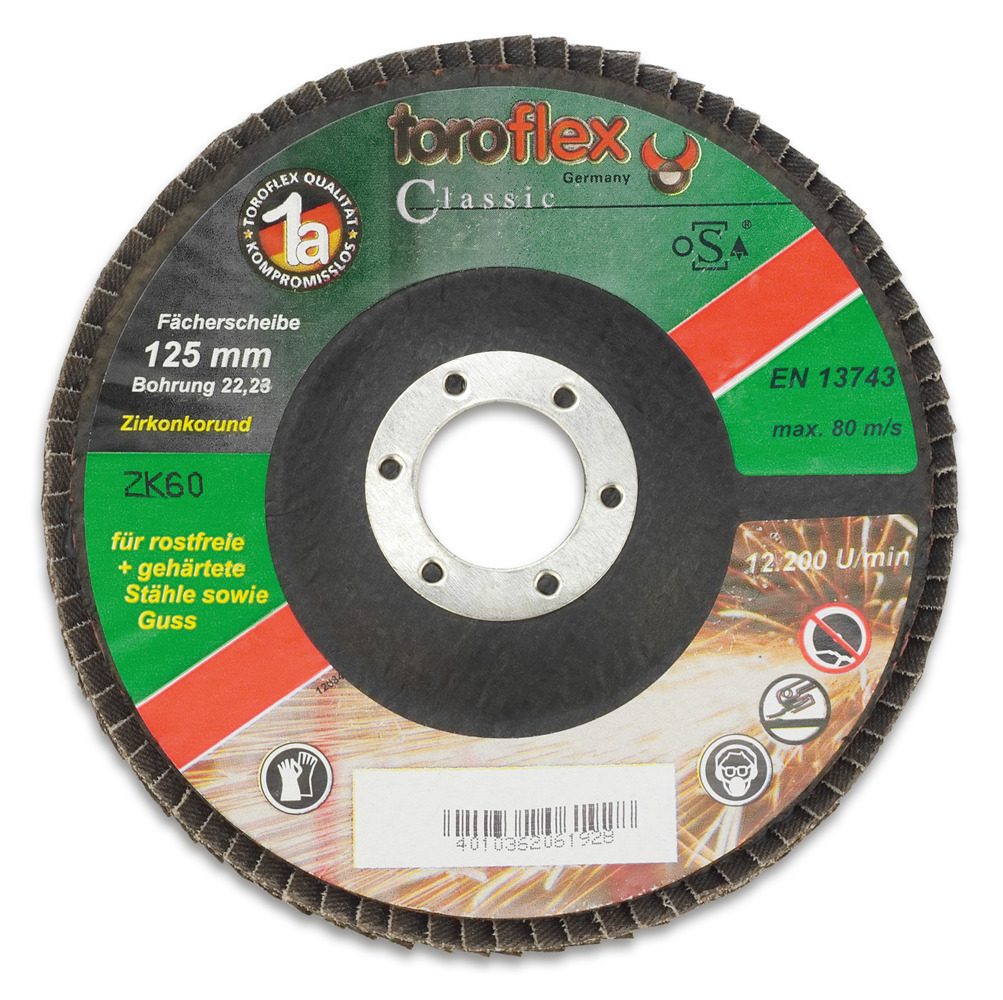 Đĩa flap corundum zirconium, 125 mm Ø