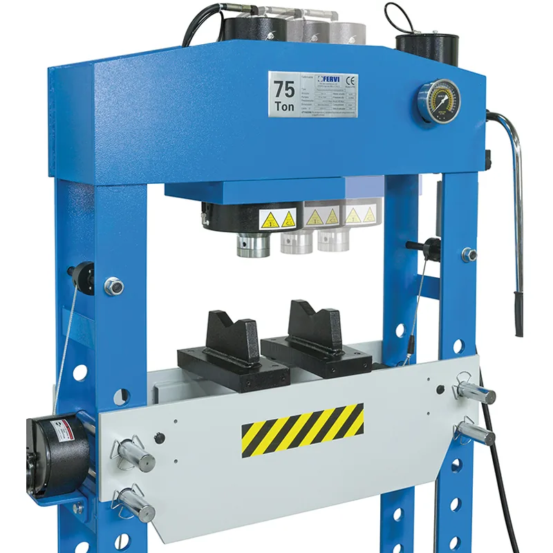 Pneumatic hydraulic shop press 75 ton FERVI P001-75, foot control, two-speed lever thumbnail 2