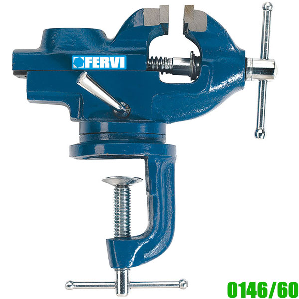 Eto kẹp bàn FERVI 0146/60, 60mm xoay 360° độ mở ngàm 65mm
