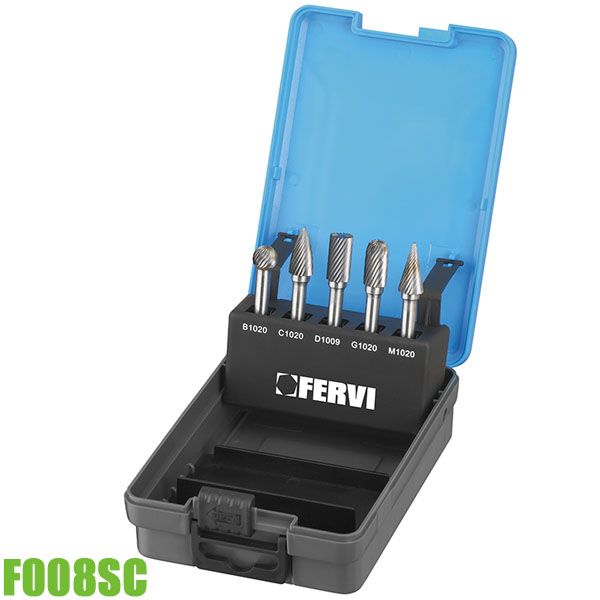 Bộ mũi dũa kim loại 5 câyTungsten Carbide. FERVI F008SC