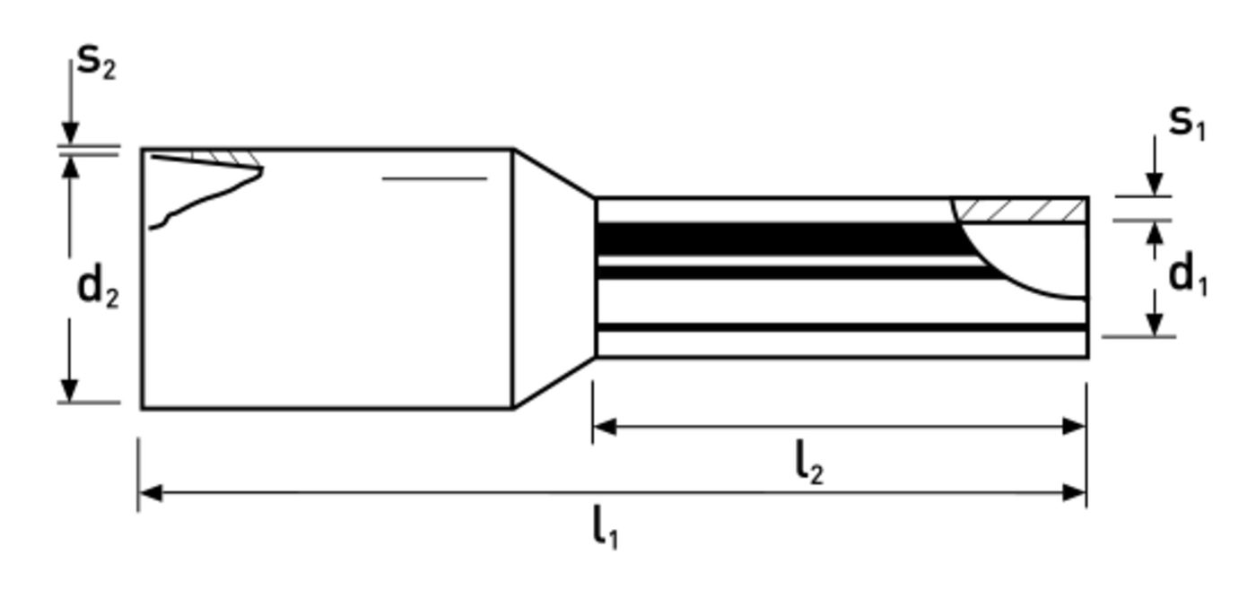 Ferrule cách điện 50 mm²/25 mm, FR 2, ô liu thumbnail 2