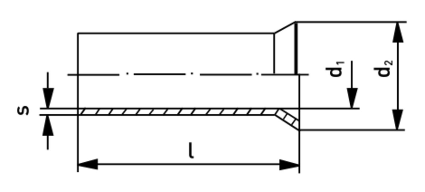 Ferrule đầu dây không cách điện 10 mm²/25 mm thumbnail 2