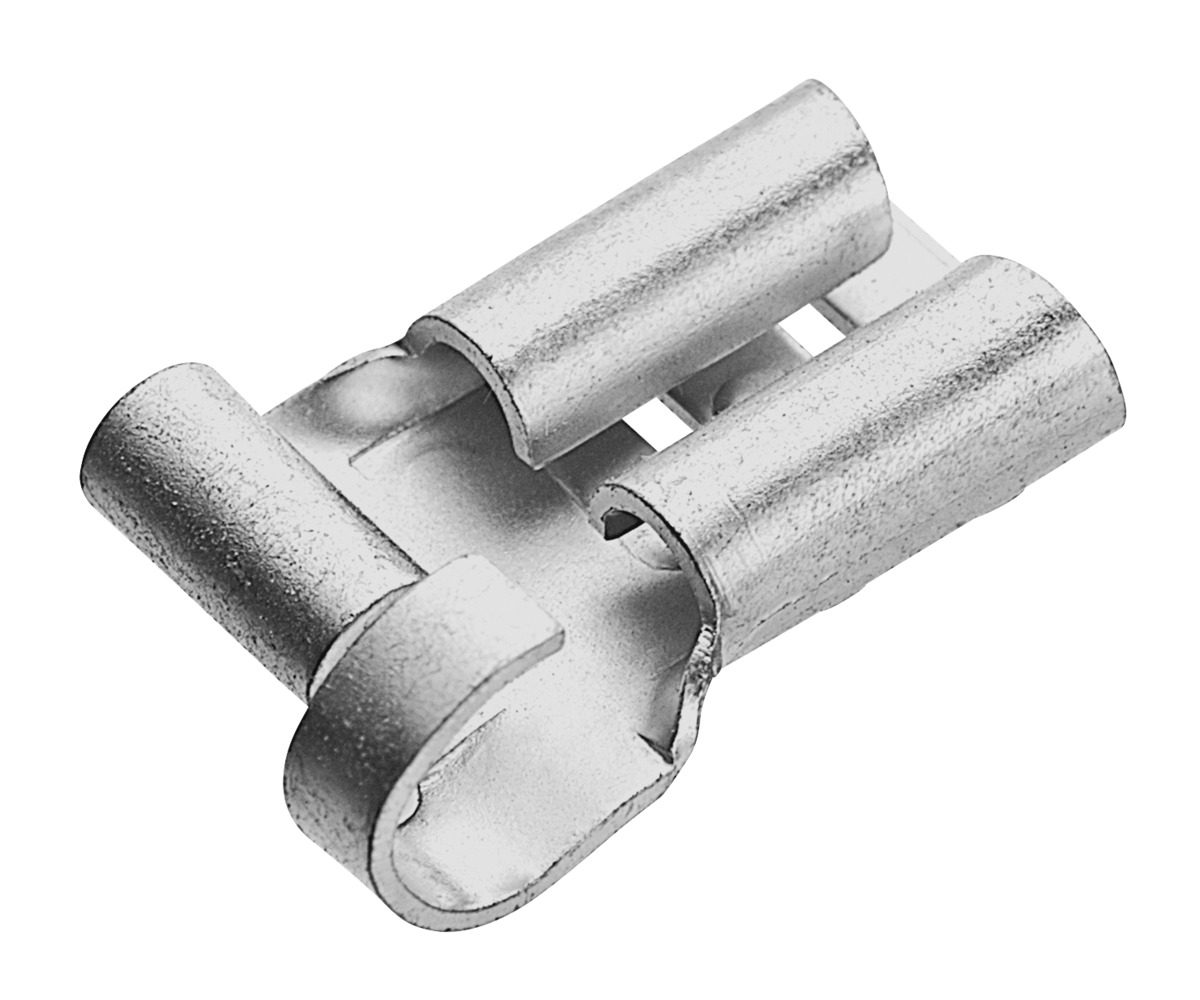 Flat receptacle with lateral conductor connection, cross-section 0.5 - 1 mm², plug dimension 6.3 x 0.8 mm
