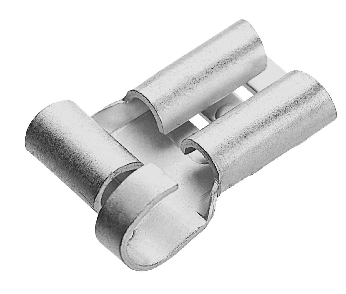 Flat receptacle with lateral conductor connection, cross-section 1.5 - 2.5 mm², plug dimension 6.3 x 0.8 mm