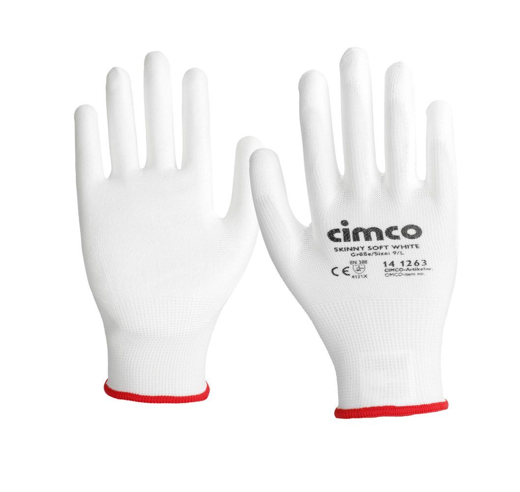 Găng tay làm việc "Skinny Soft White", size 9/L