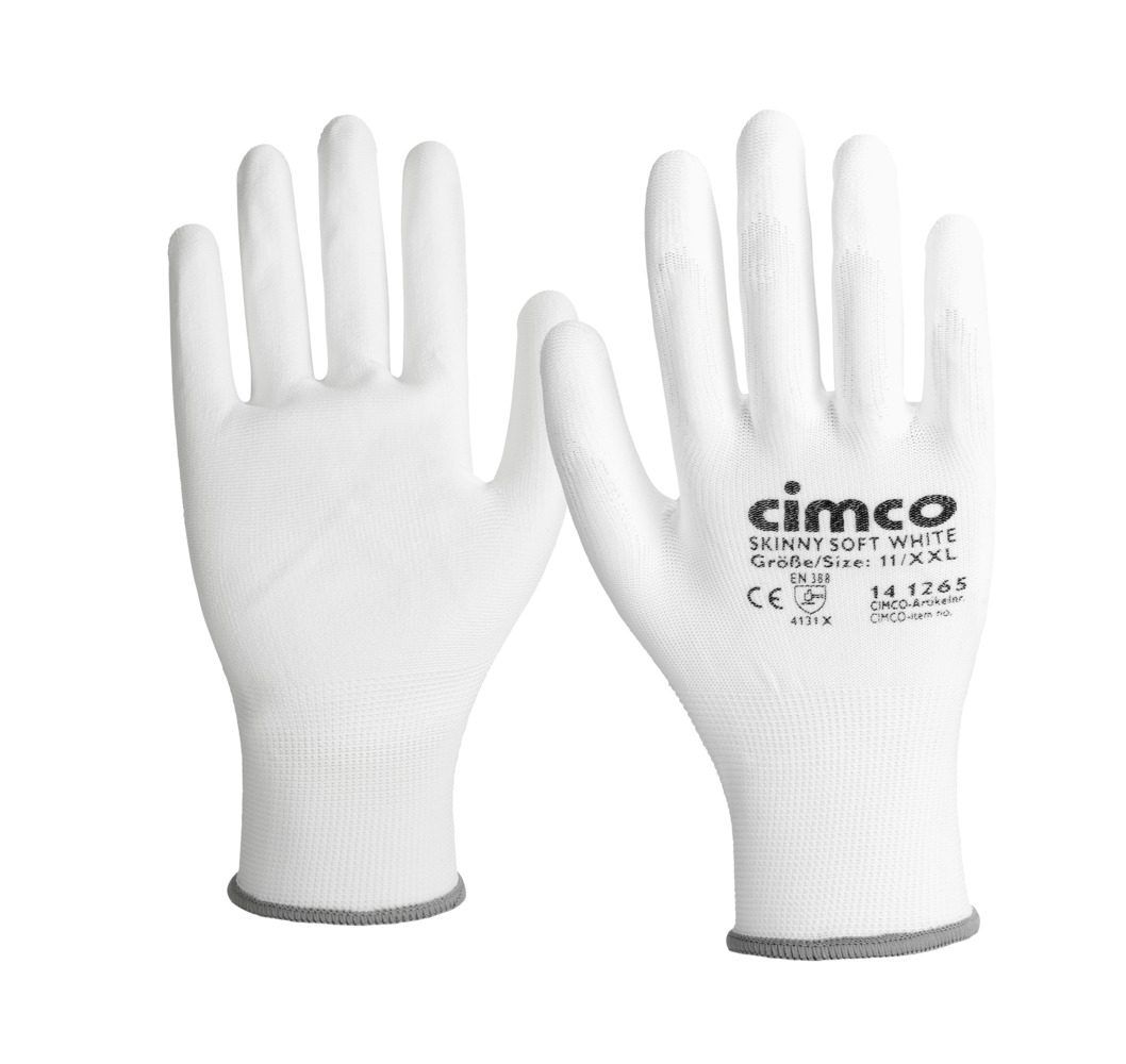 Găng tay làm việc "Skinny Soft White", size 11/XXL