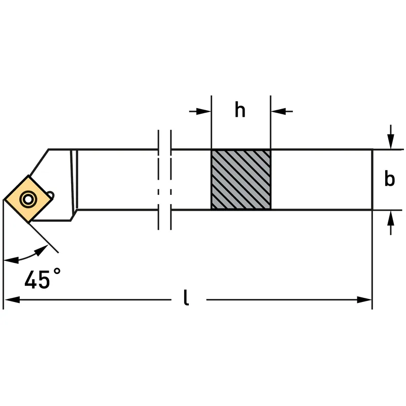 Cán dao tiện ngoài SSSC FERVI SSSCxE, góc 45 độ, cán 20×20 mm đến 25×25 mm thumbnail 2