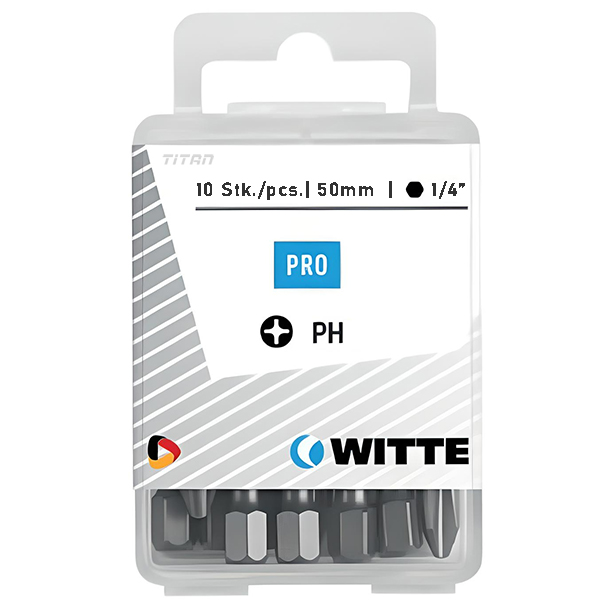 Hộp 10 mũi vặn vít bake PH WITTE 42752, dài 50mm thân lục giác