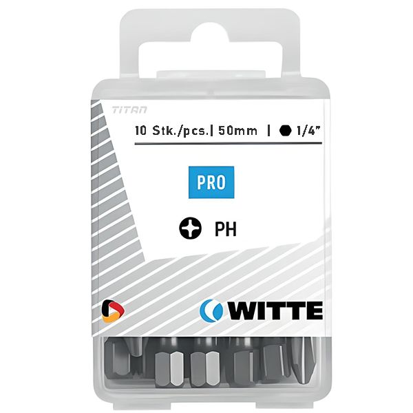 Hộp 10 mũi vặn vít bake PH WITTE 42752, dài 50mm thân lục giác