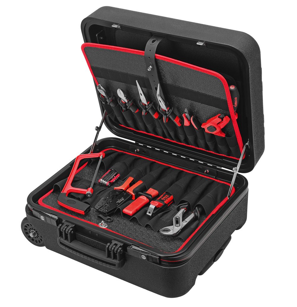 Vali dụng cụ Bomber Mega Wheel "Điện", trang bị đầy đủ