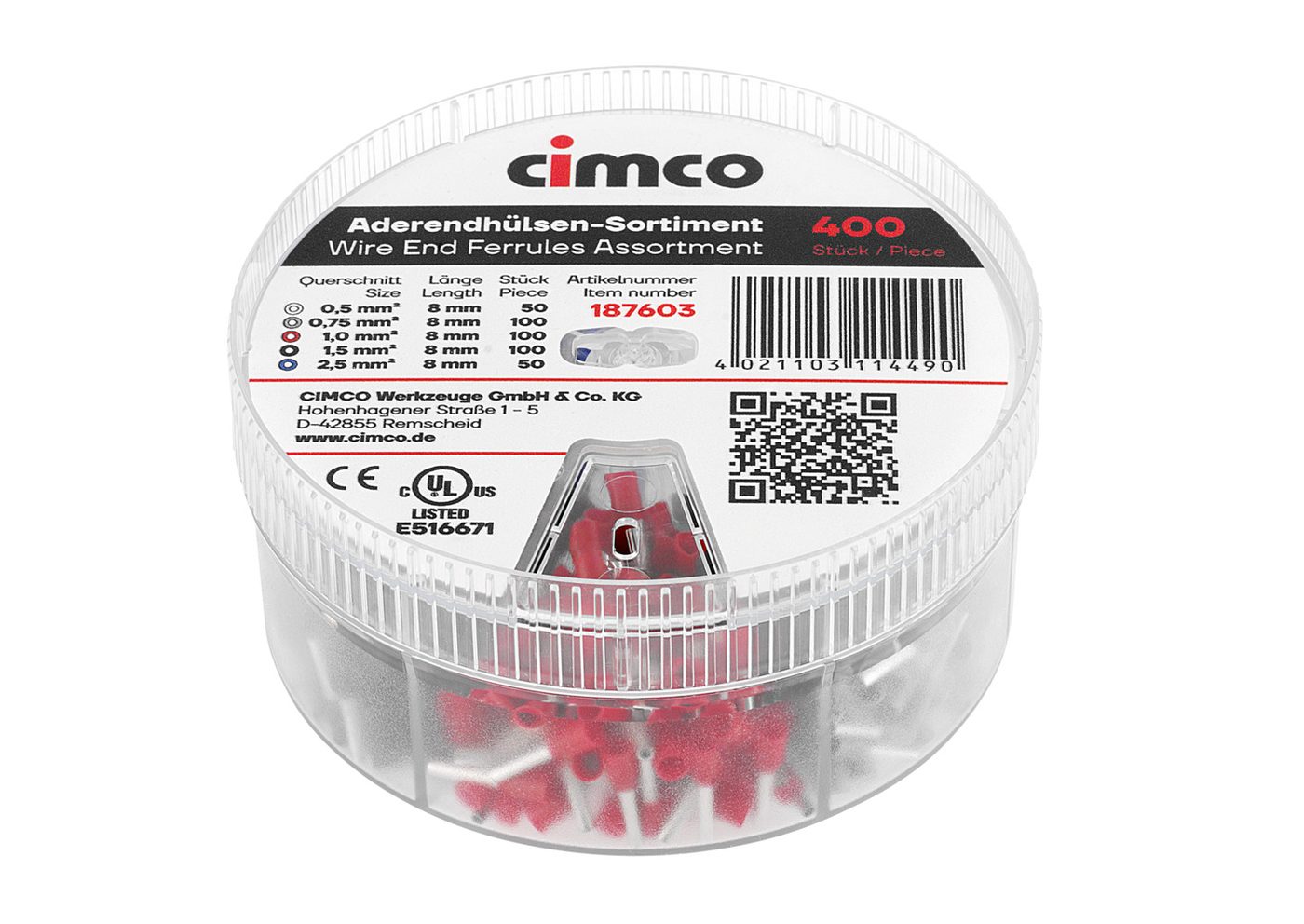 Hộp kẹp ferrule đầu dây, iso FR DIN