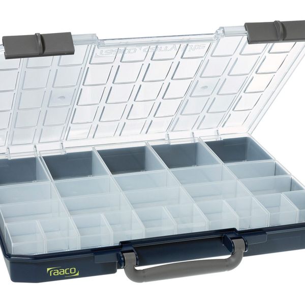 Hộp lưu trữ raaco Carry-Lite 55, lưới 5 x 10, bao gồm 25 ngăn chèn