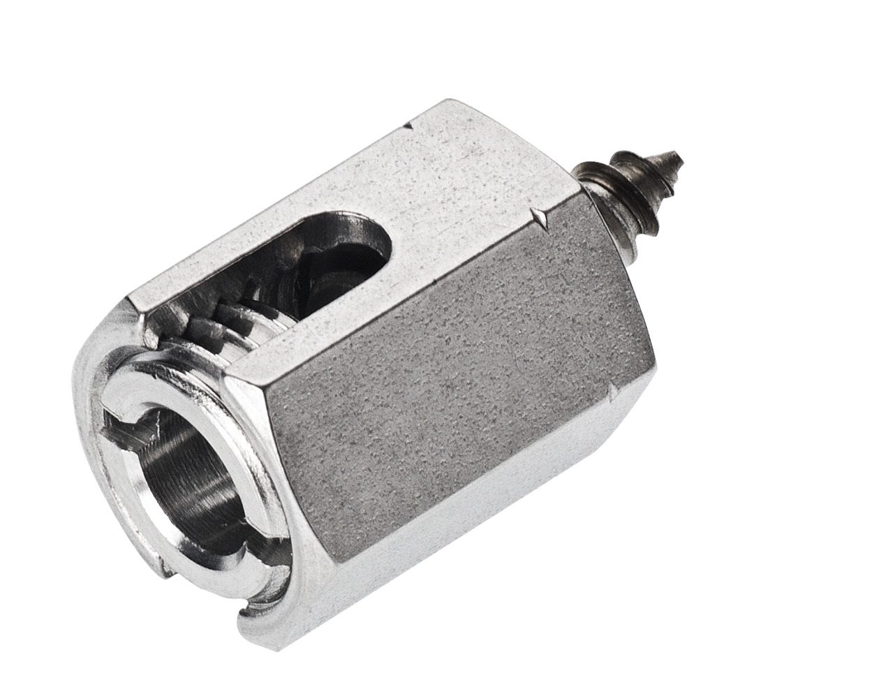 Kẹp tiếp đất SOLFIL, gắn vào lỗ có sẵn, với vít tự khoan mỗi lỗ Ø 4 mm