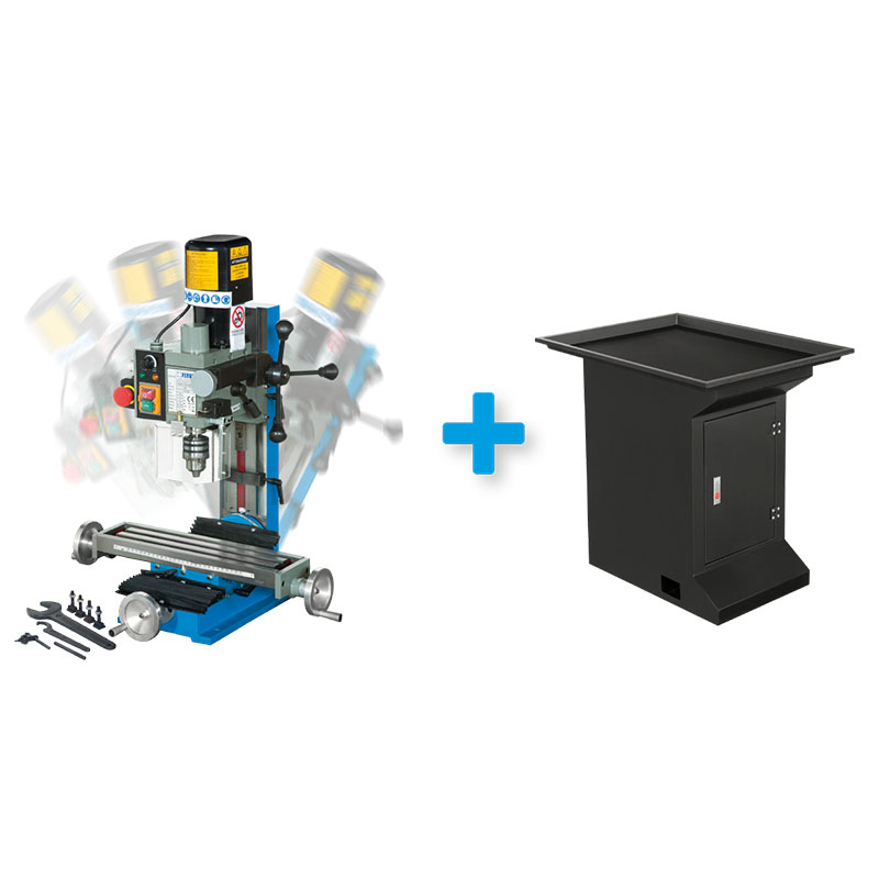 GEARED DRILLING MILLING MACHINE + UNIVERSAL BENCH FOR DRILLING MILLING MACHINES