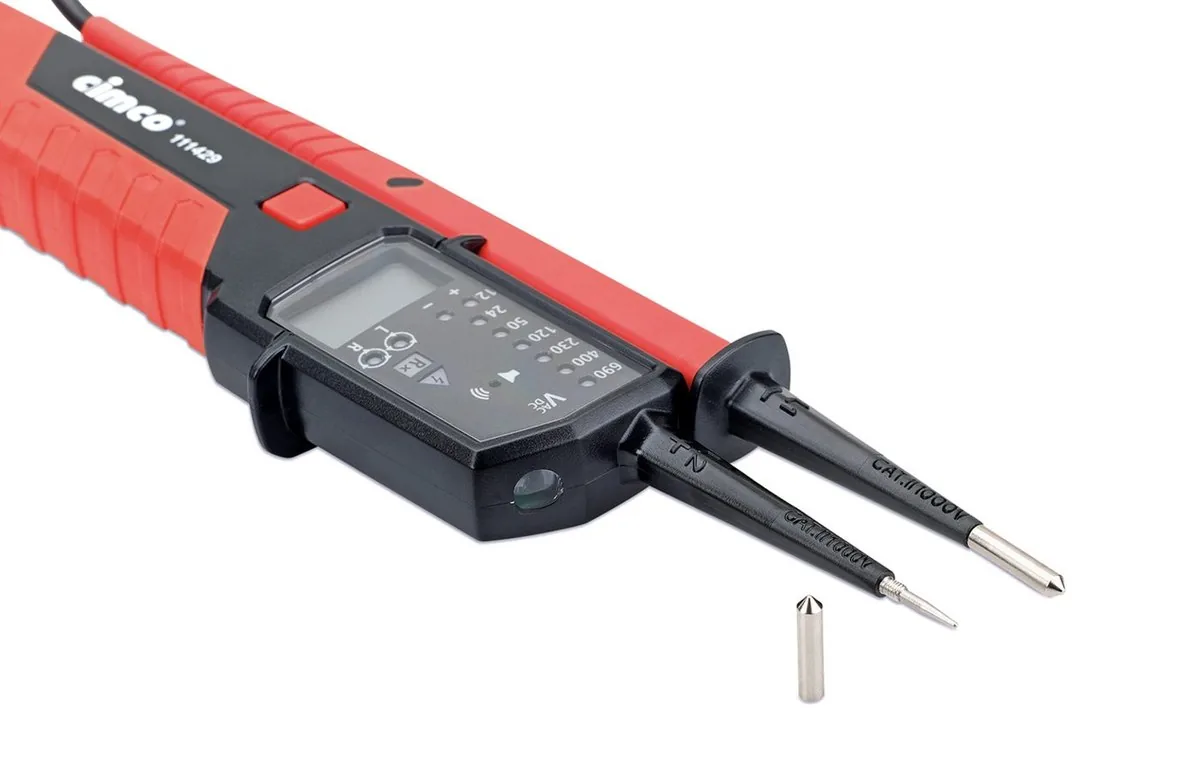 Spannungsprüfer AC 1000V-DC 1500V CIMCO 111429, mit Phasenfolgeprüfung, CAT IV 600V, IP64 thumbnail 7