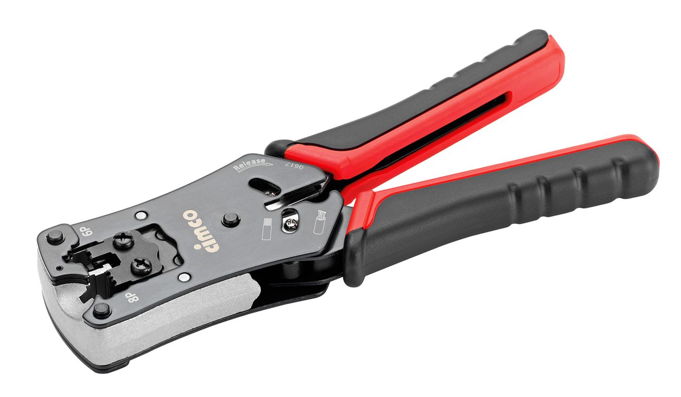 Crimping pliers for unshielded modular plugs 4/6/8-pin