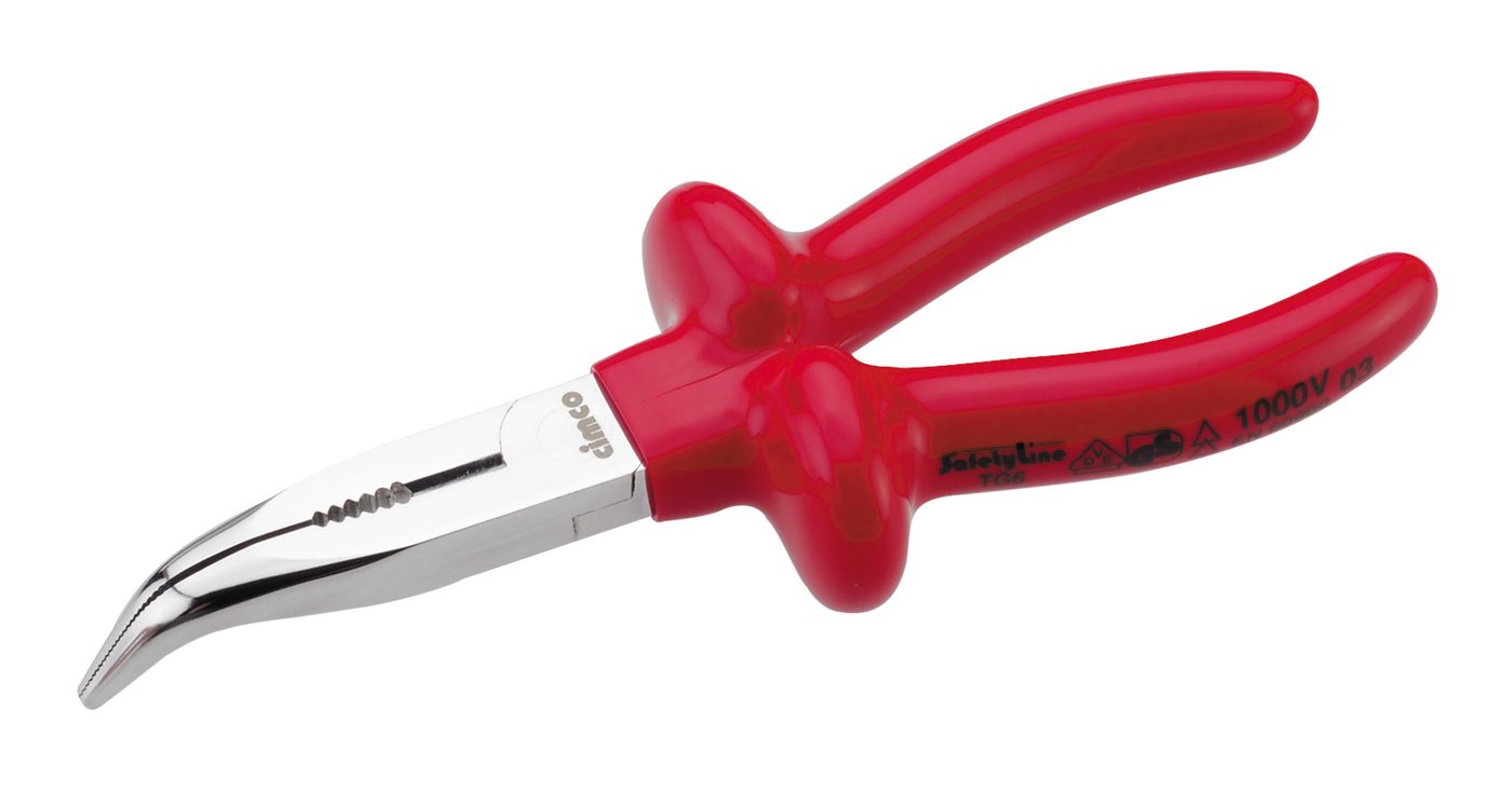 Kìm điện thoại 1,000 V, nhúng, hàm cong, 160 mm