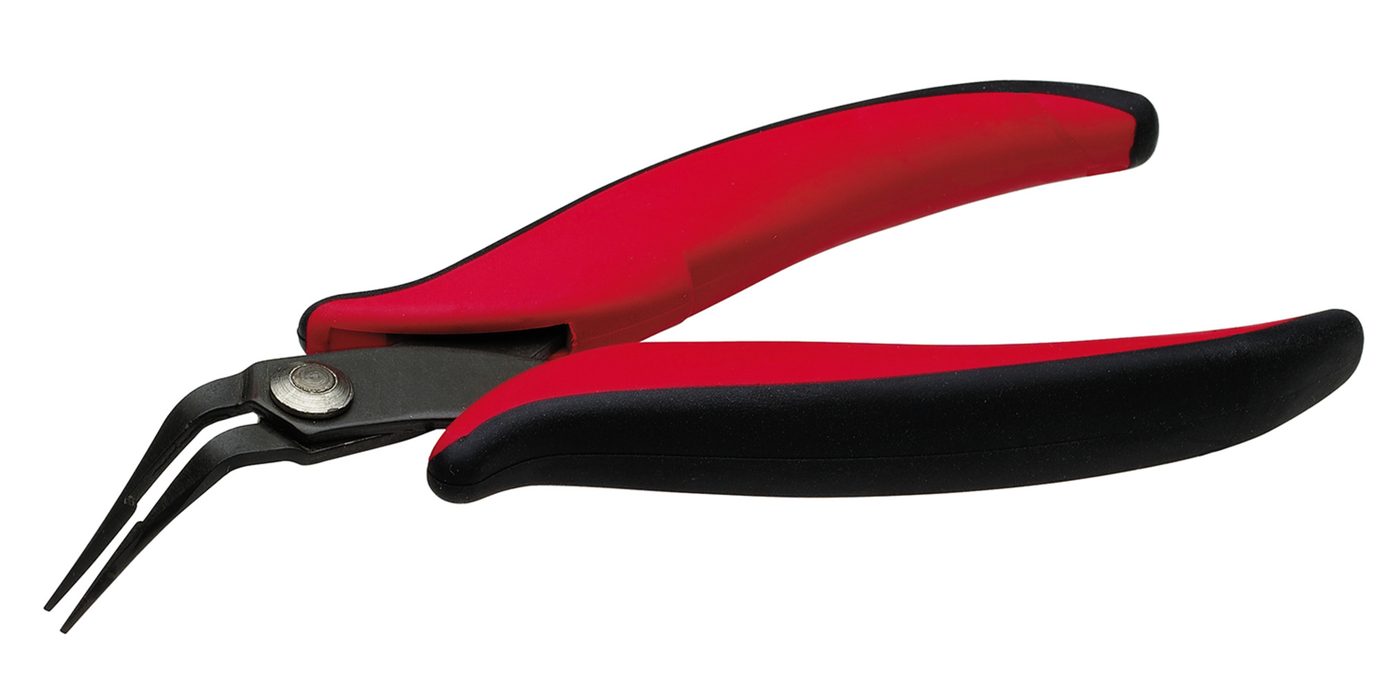 Kìm mũi nhọn điện tử, hàm cong, mịn, rộng 1 mm