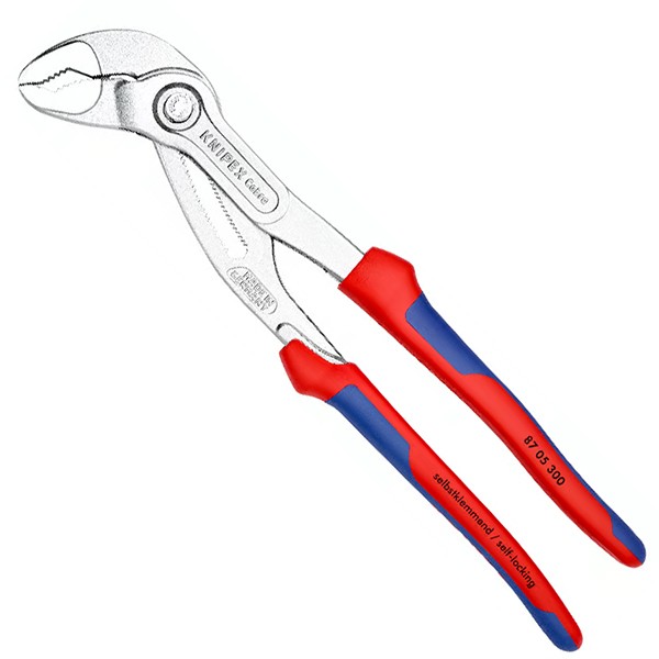 Kìm mỏ quạ 12 inch KNIPEX 87 05 300 Cobra® High-Tech, mạ phủ crom, tay cầm bọc nhựa
